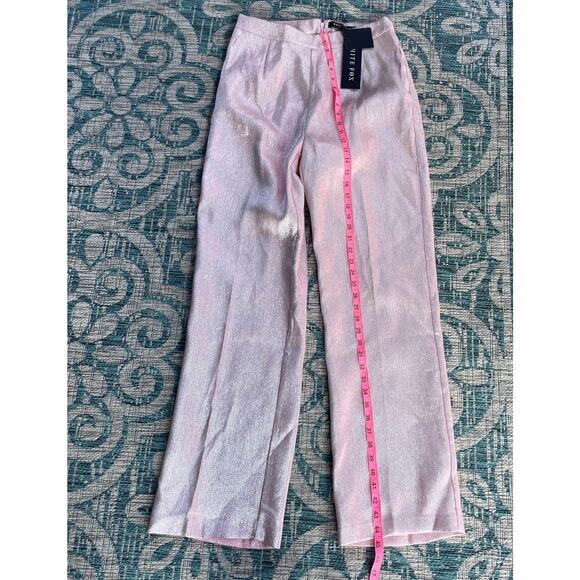 White Fox Boutique Stargazing Pants and All Mine Crop Top Set Baby Pink - Size L - Picture 10 of 16